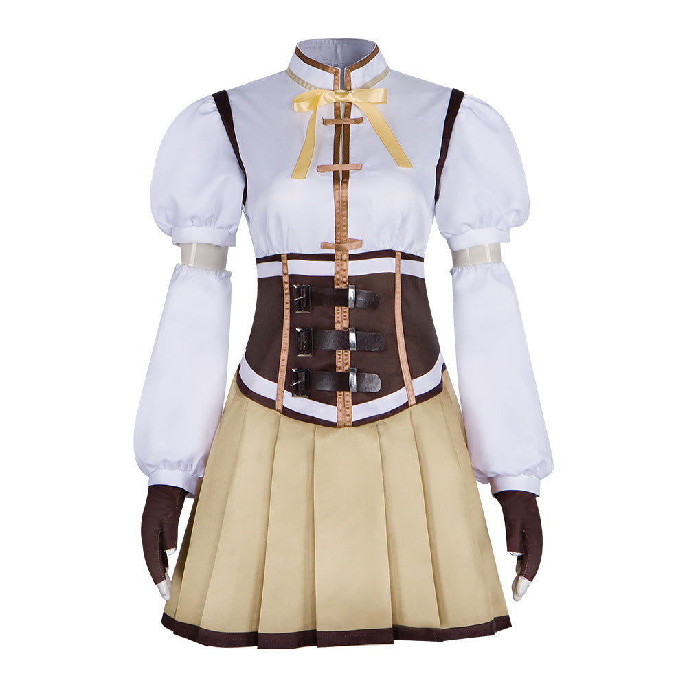 Magical Girl Madoka Cosplay Mami Tomoe Battle Costume Halloween Anime Role Play Set