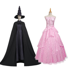Wicked Glinda & Elphaba Cosplay Costume – Premium Wicked the Musical Outfits for Halloween - Halloweez