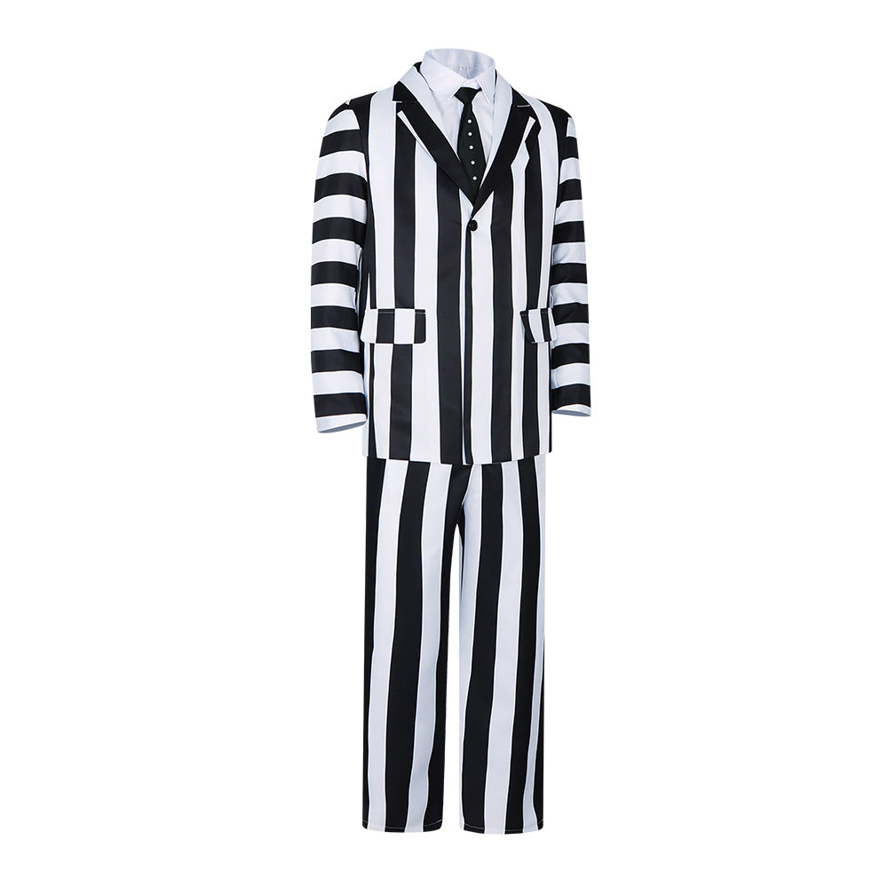 "Beetlejuice The Ghost With The Most Cosplay Costume - Halloween Performance Outfit"