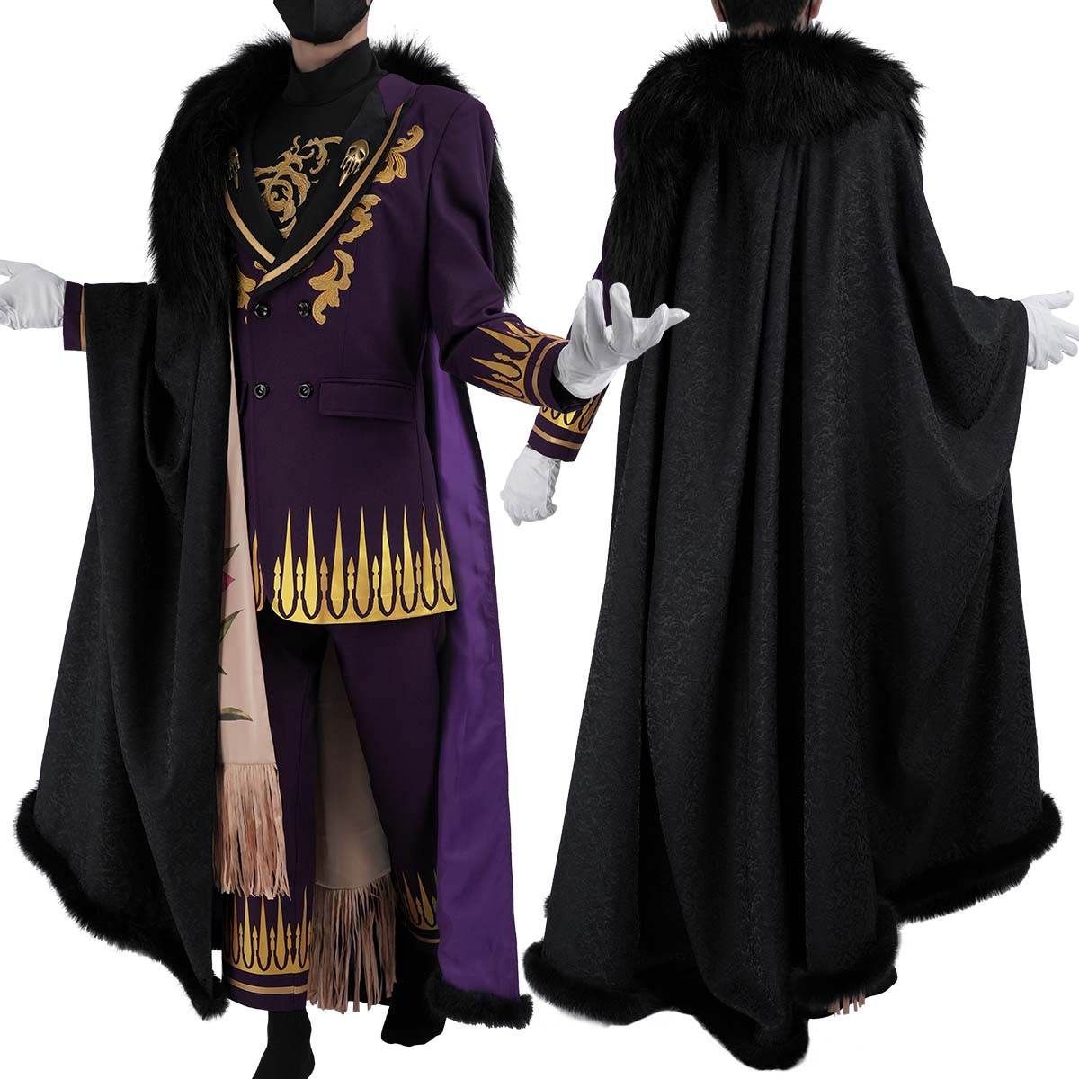 Tokyo Revengers AU Gray Valley Orchid Cosplay Costume with Fur Collar - Complete Cospaly Outfit for Anime Conventions - Halloweez