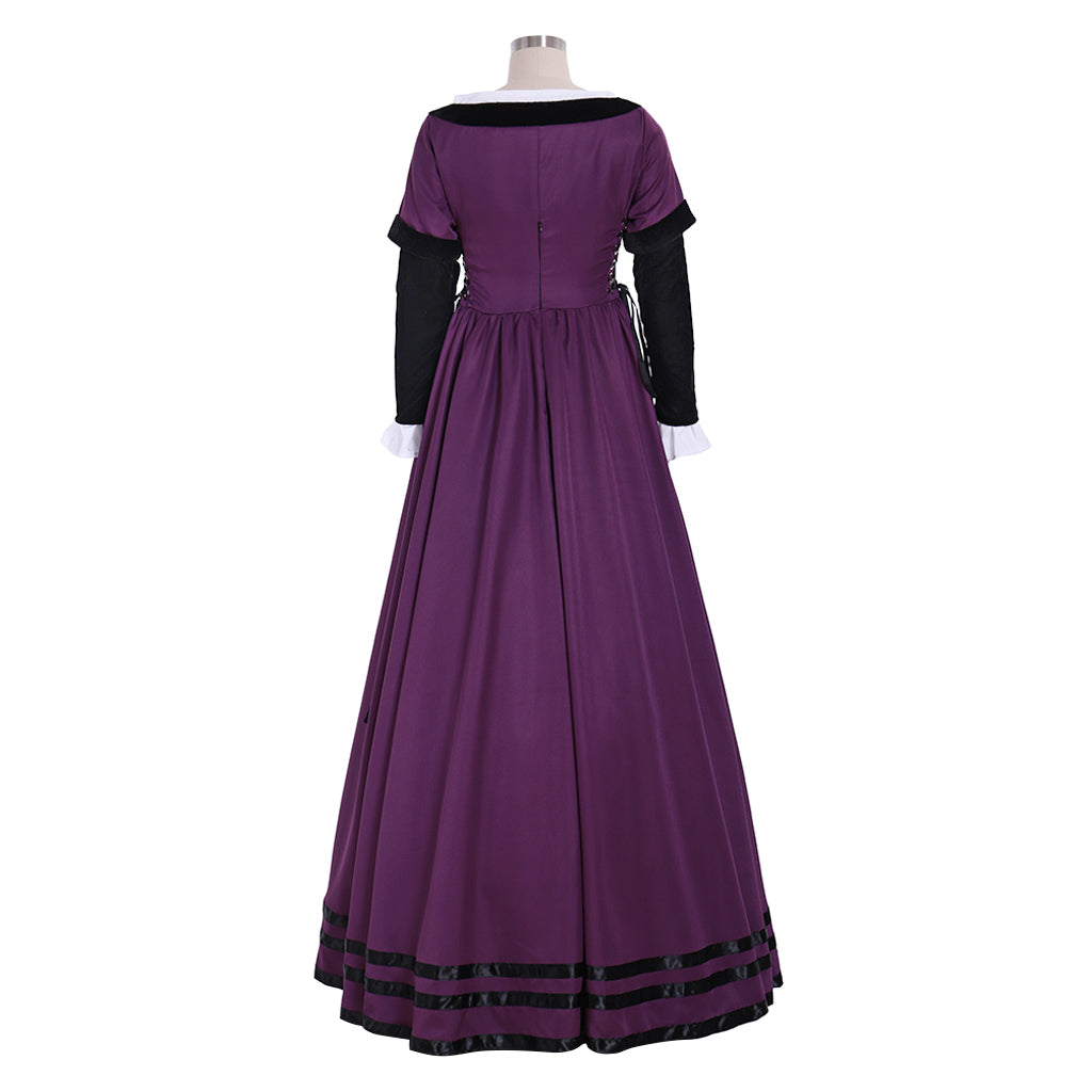 Elegant Halloweez Purple Renaissance Dress for Medieval Court Nobles & Theatre Performances