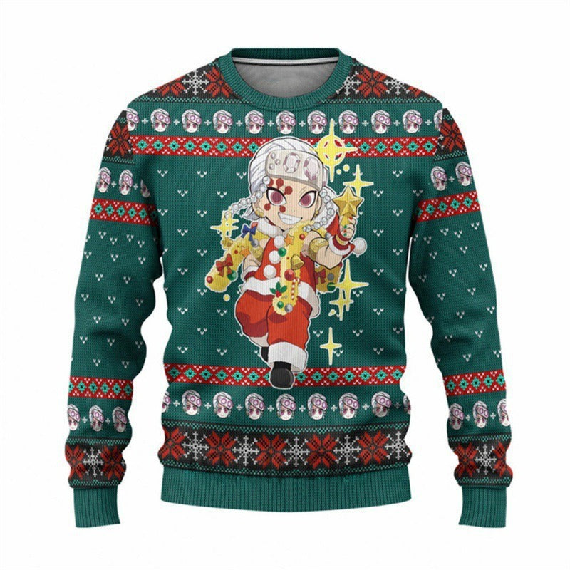 New Demon Slayer 3D Print Casual Loose Fit Christmas Sweatshirt - Halloweez