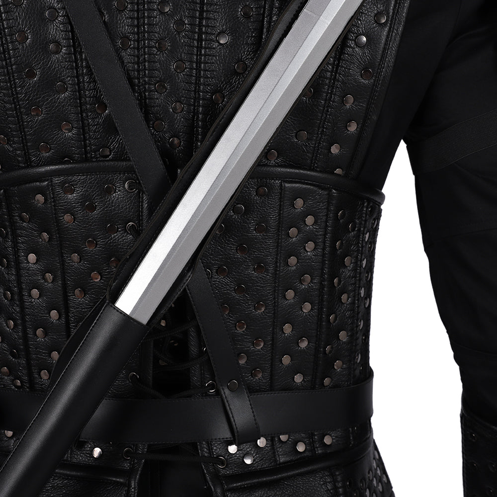 The Witcher 3: Wild Hunt Geralt of Rivia Cosplay Full Set, White Wolf Witcher Hunter Complete Costume for Game Cosplay - Halloweez