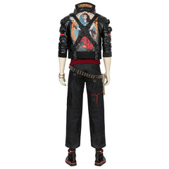 Halloweez Jackie 2077 Cosplay Costume - Premium Black Artificial Leather Outfit for Halloween & Parties