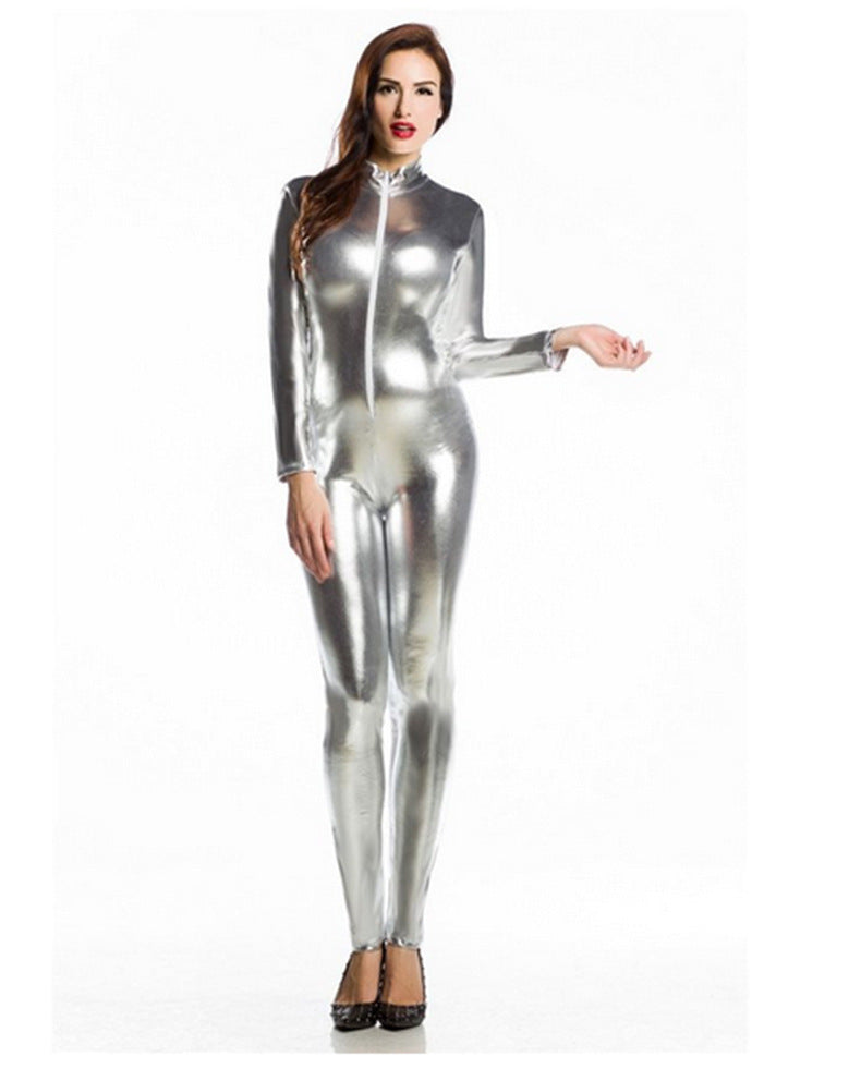 Black Widow-inspired Latex Bodysuit for Stage Performance Cosplay - Halloweez