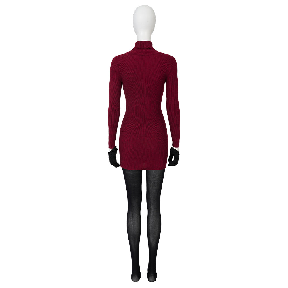 Halloweez Ada Wong Cosplay Costume - Elegant Red Dress from Resident Evil 2 for Women
