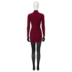 Halloweez Ada Wong Cosplay Costume - Elegant Red Dress from Resident Evil 2 for Women