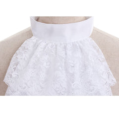 Elegant Victorian-Style White Lace Detachable Collar and Cuffs by Halloweez