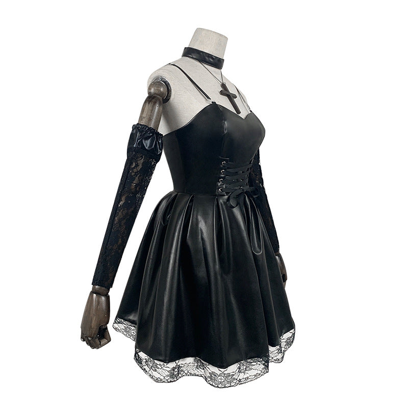 Death Note Misa Amane Black Suspender Skirt Halloween Lolita Dress Set - Cosplay Costume