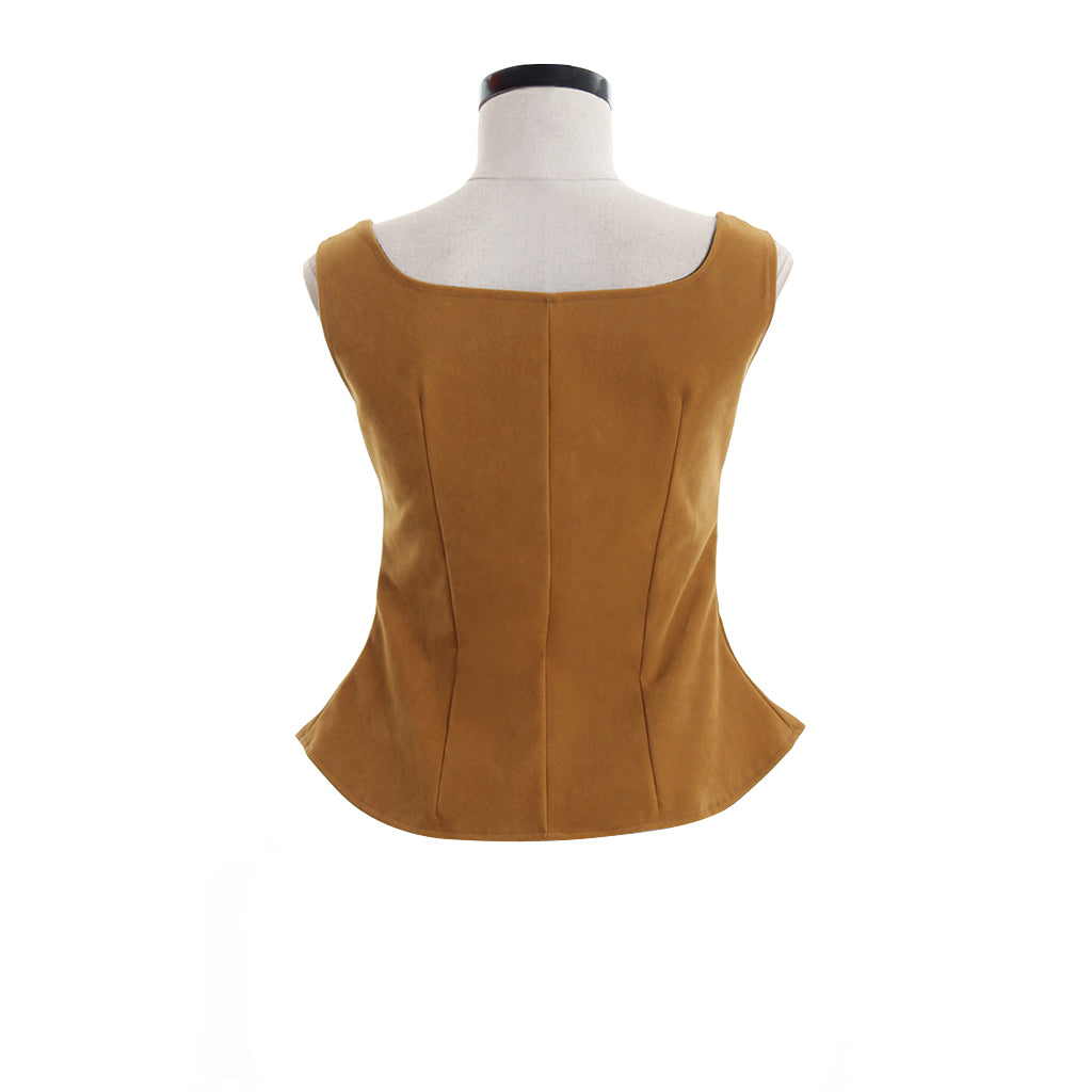 Gilet élégant en cuir style gothique Renaissance pour femme