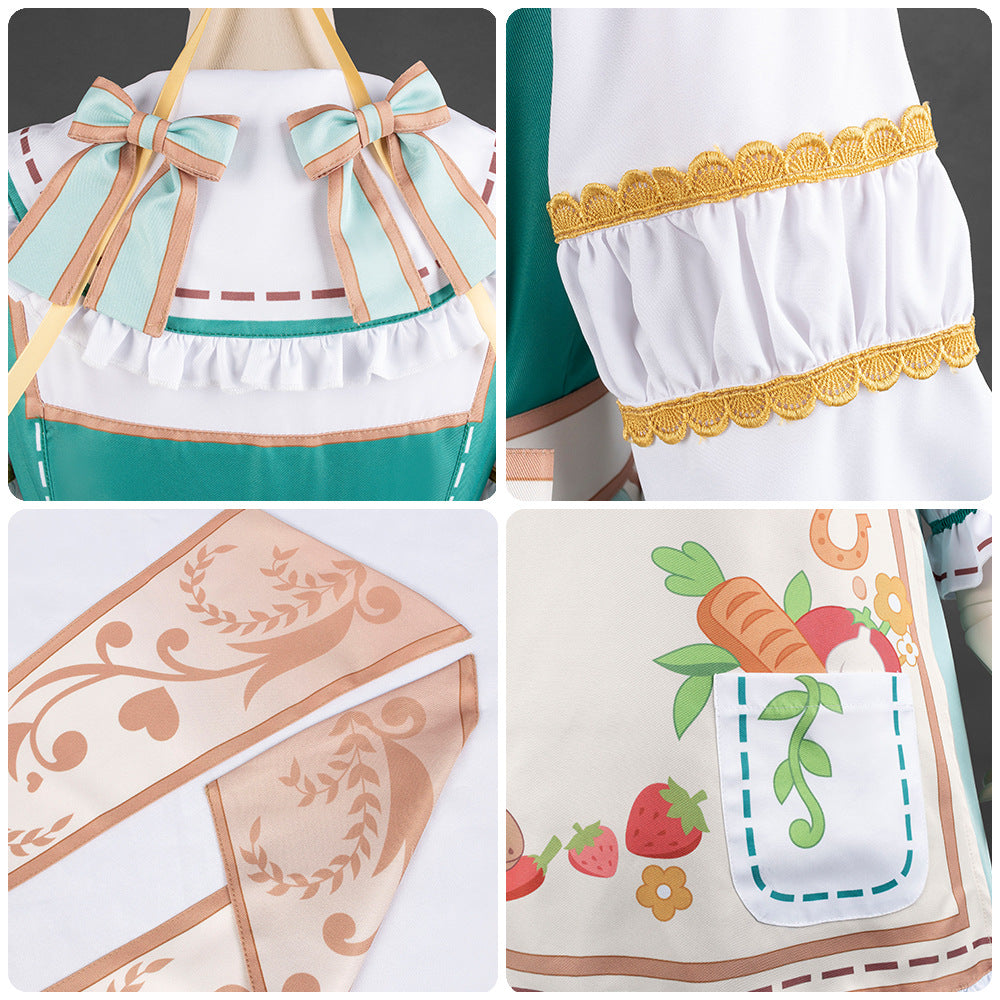 Uma Musume Rice Shower Maid Outfit Anime Cosplay Game Dress Set - Halloweez