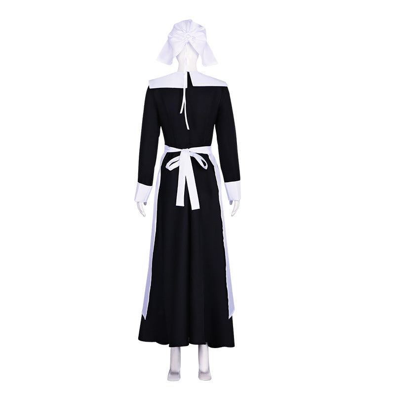 Wednesday Addams Cosplay Maid Dress Lolita Costume for Role Play Party Performance - Halloweez
