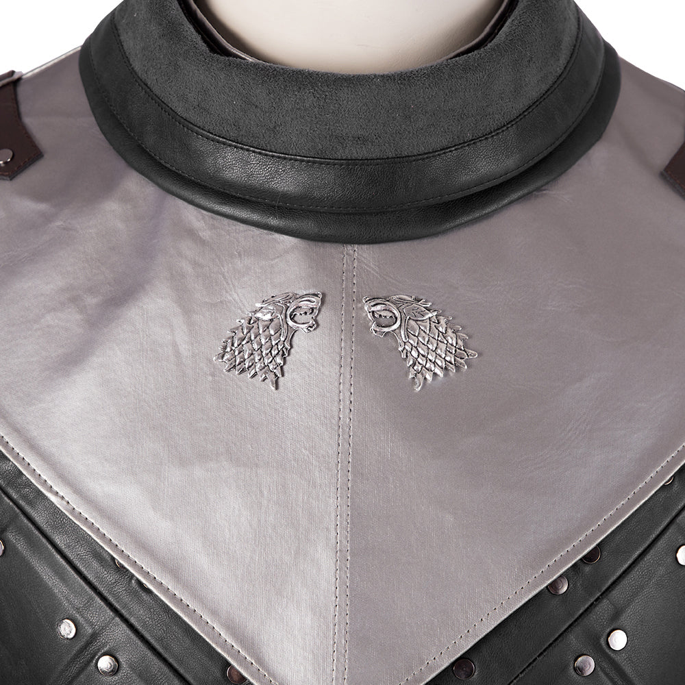 Game of Thrones Season 8 Jon Snow Cosplay Costume, A Song of Ice and Fire Same Style Medieval Outfit for Men - Halloweez