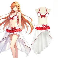 Sword Art Online Asuna Swimsuit Cosplay Costume Custom For Comic‑Con Halloween