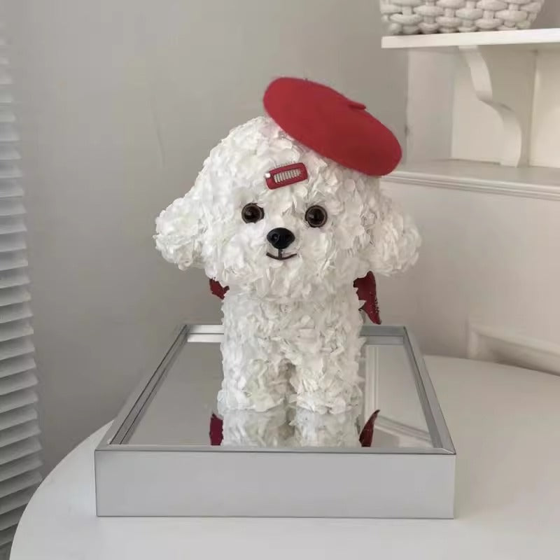 Caja de regalo con figura de cachorro de bichón maltés de Halloween: regalo de Navidad ideal para novia o mejor amiga