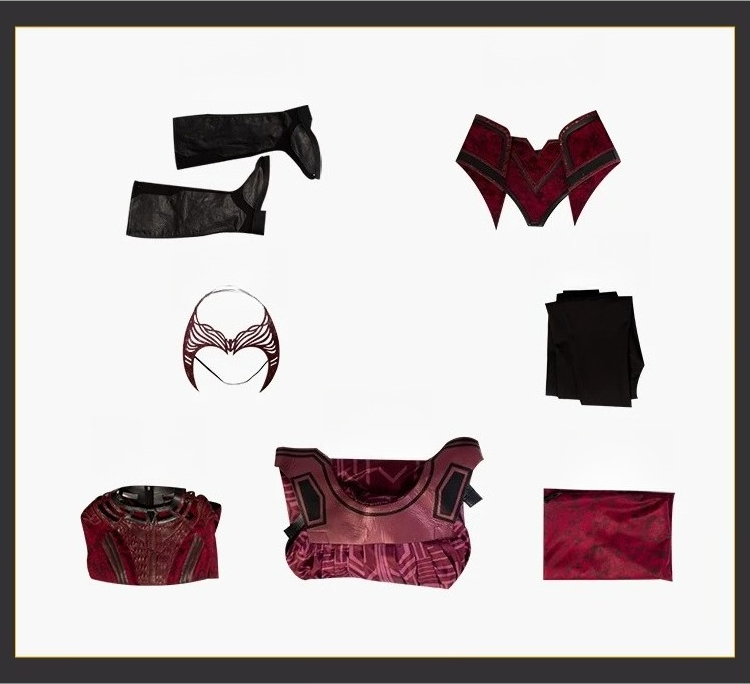 Scarlet Witch Wanda Cosplay Outfit, Doctor Strange in the Multiverse of Madness New Full Set Women Cosplay Costume for Halloween Party 二、英文关键词标签（15 个，逗号分隔） - Halloweez