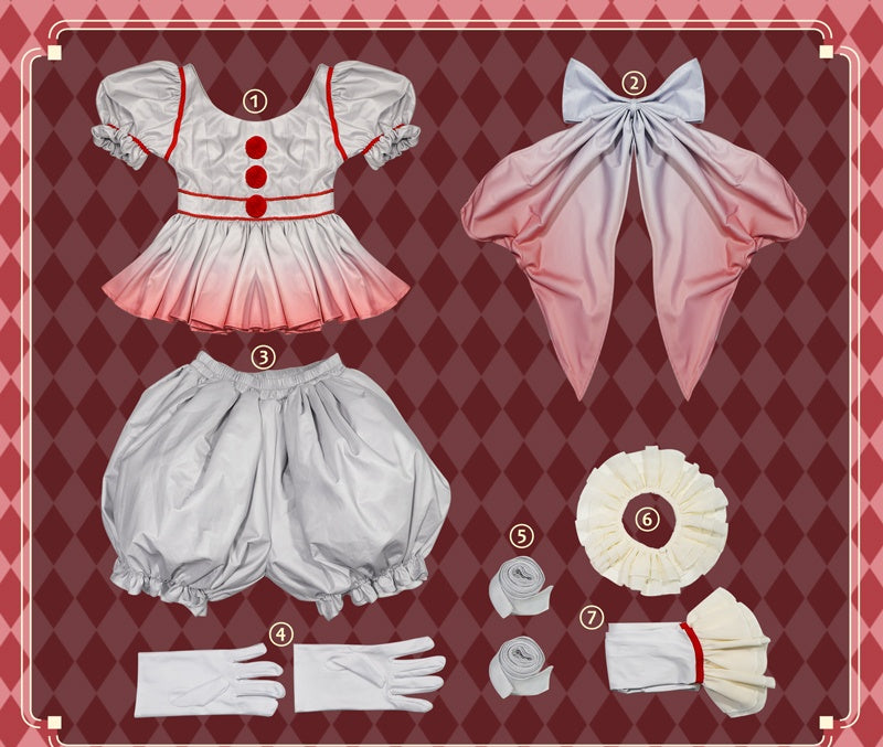 Pennywise Female Cosplay Costume from It (2017) Movie - High Quality Material - Halloweez