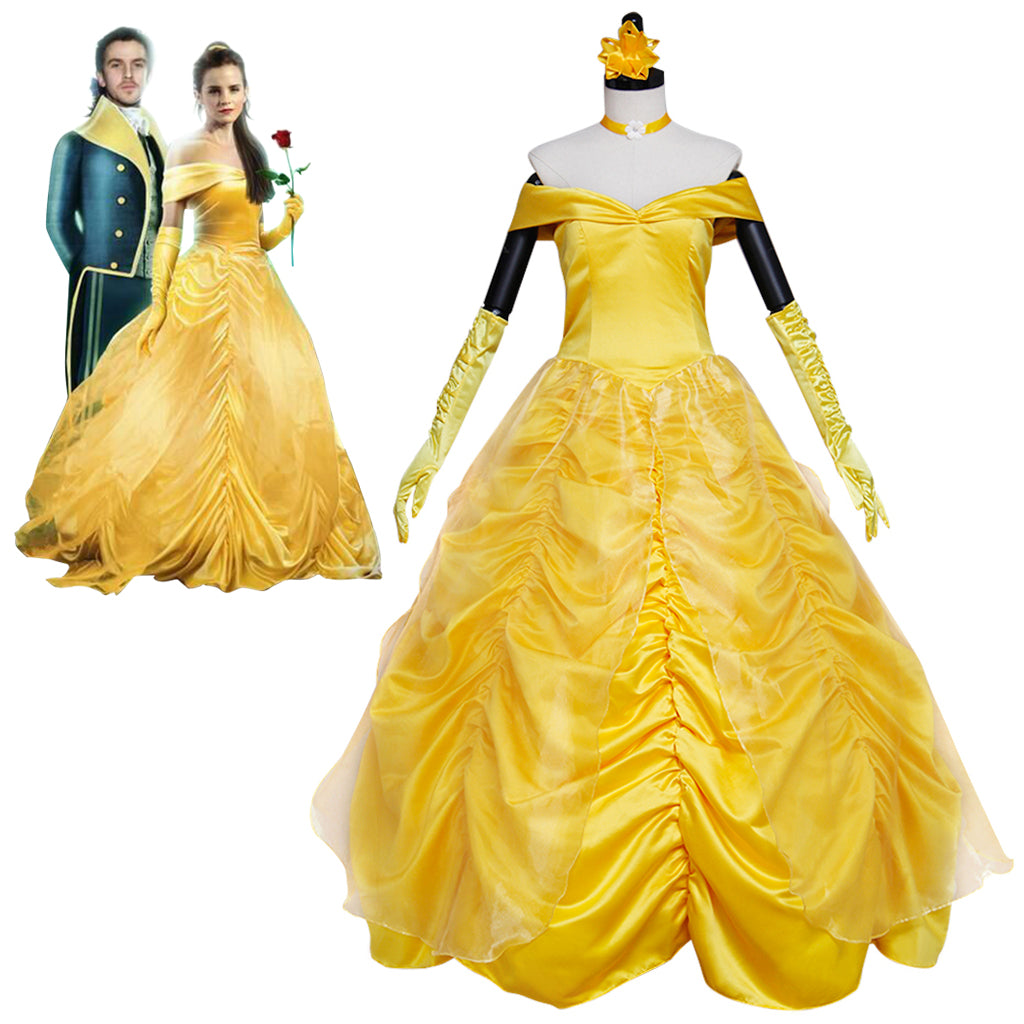 Costume de cosplay Belle pour Halloween | Robe de princesse Disney enchanteresse pour Halloween et cosplay