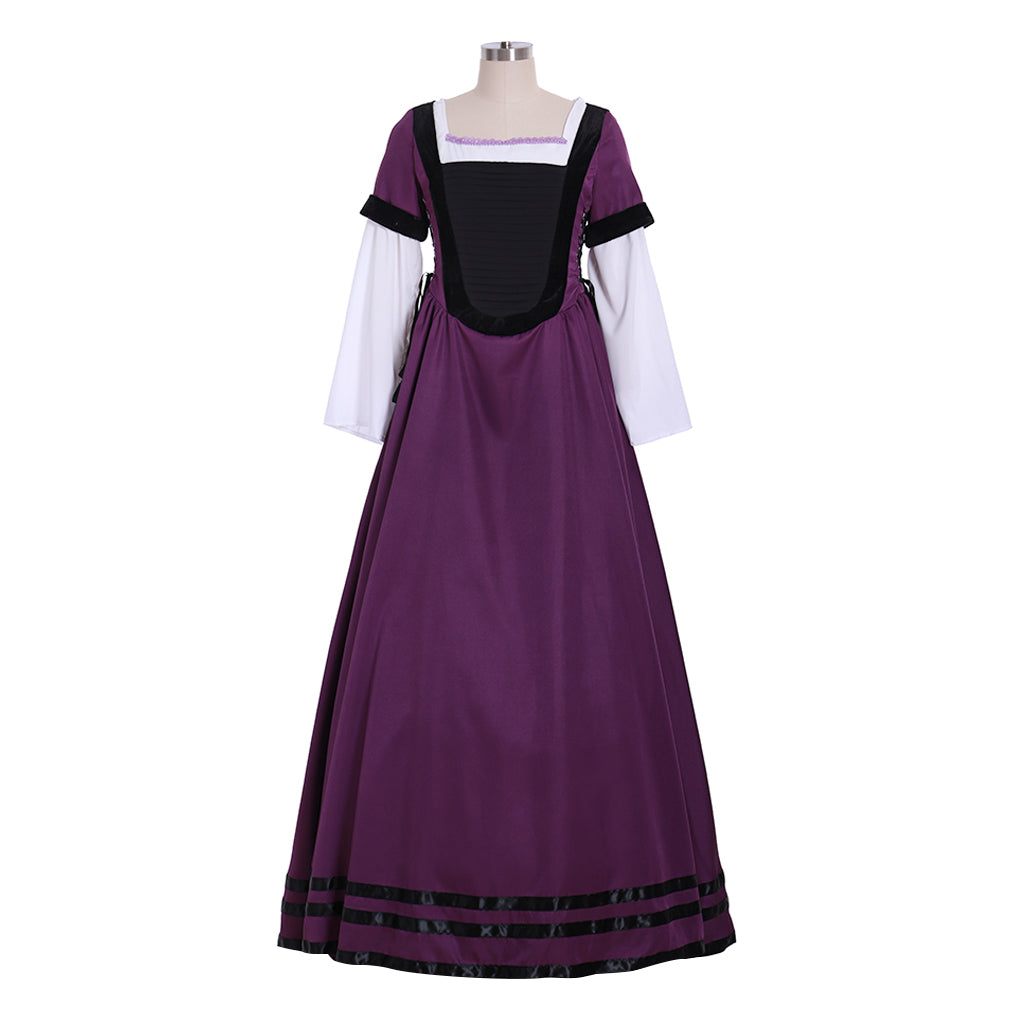 Elegant Halloweez Purple Renaissance Dress for Medieval Court Nobles & Theatre Performances