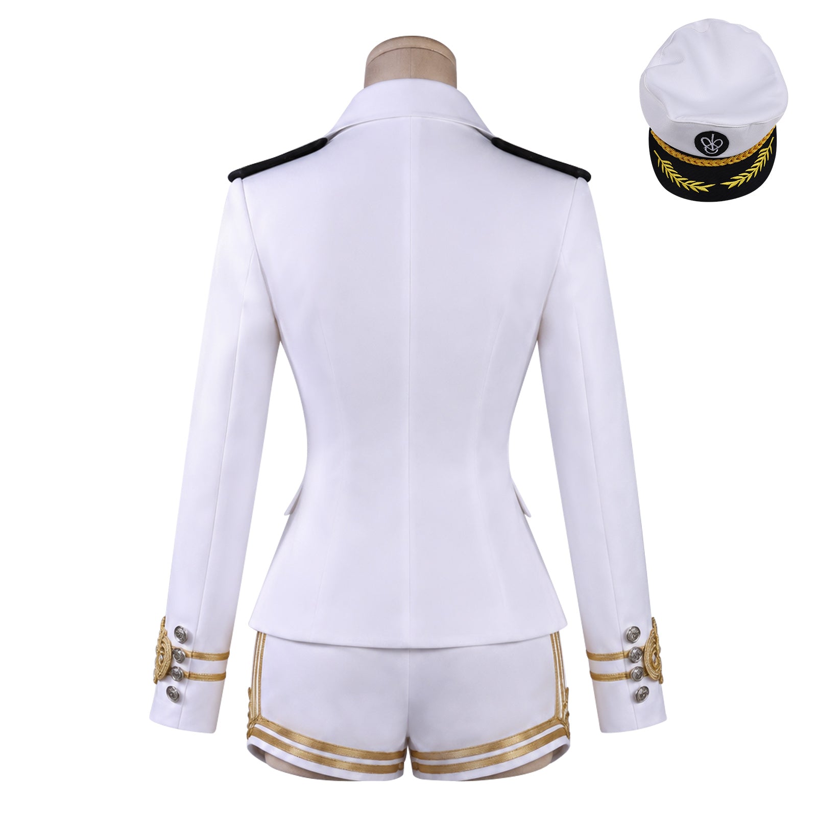 IVE Jang Wonyoung White Navy Sailor Uniform Cosplay Costume - Halloweez