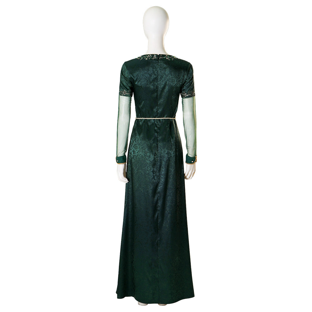 Halloweez House of The Dragon Alicent Hightower Cosplay Dress Green Cape Halloween Party Suit - Halloweez