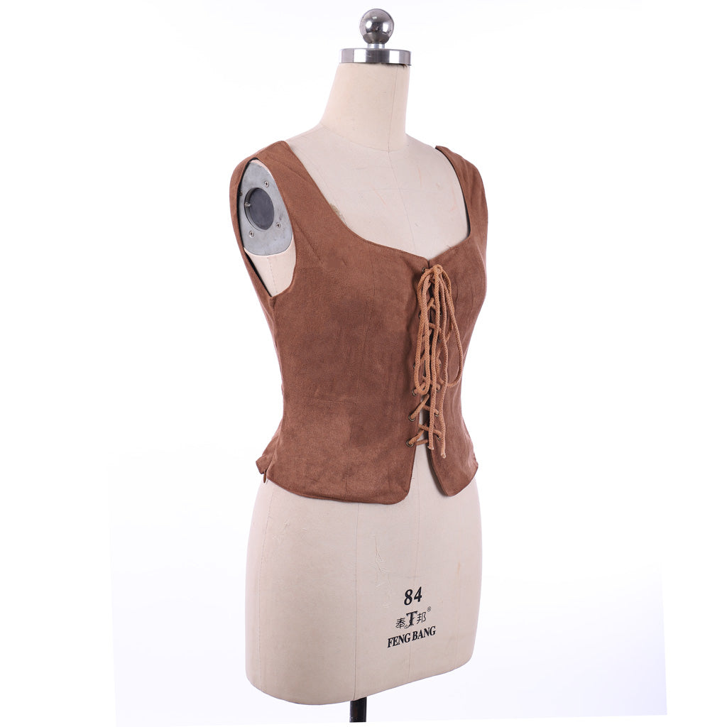 Elegant Medieval Lace-Up Corset Vest – Handcrafted for Halloweez Cosplay