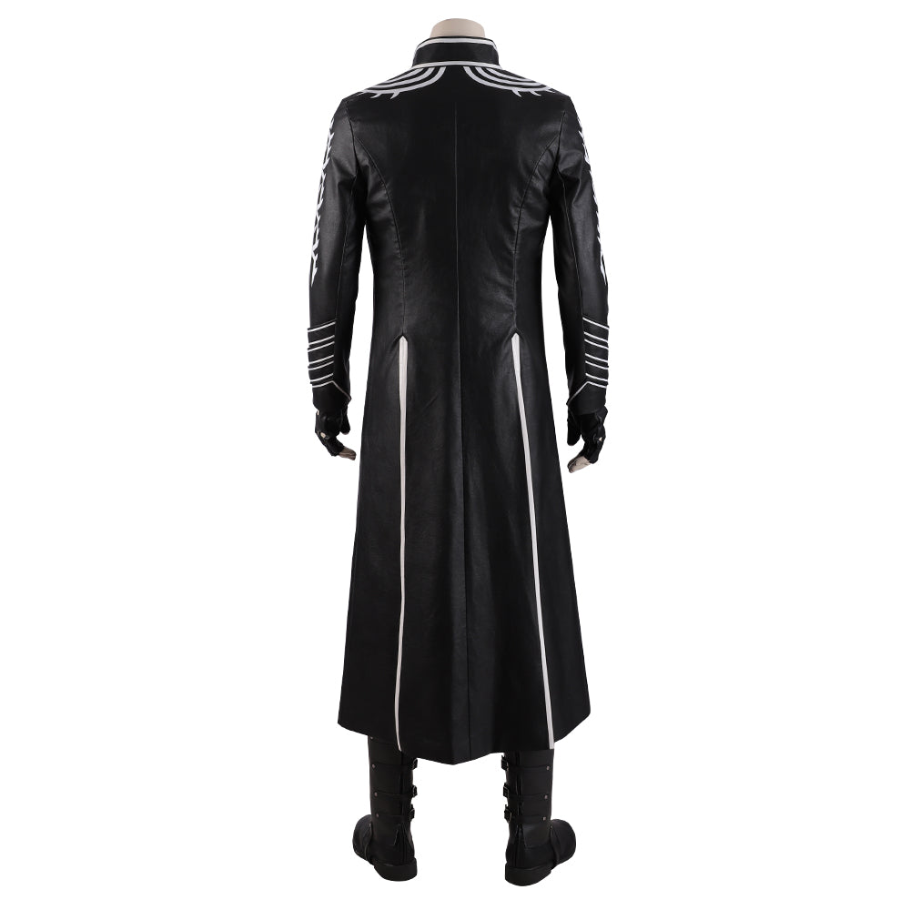 Devil May Cry 5 Vergil Cosplay Trench Coat, Men Full Set Halloween Cosplay Costume for Game Character Outfit - Halloweez