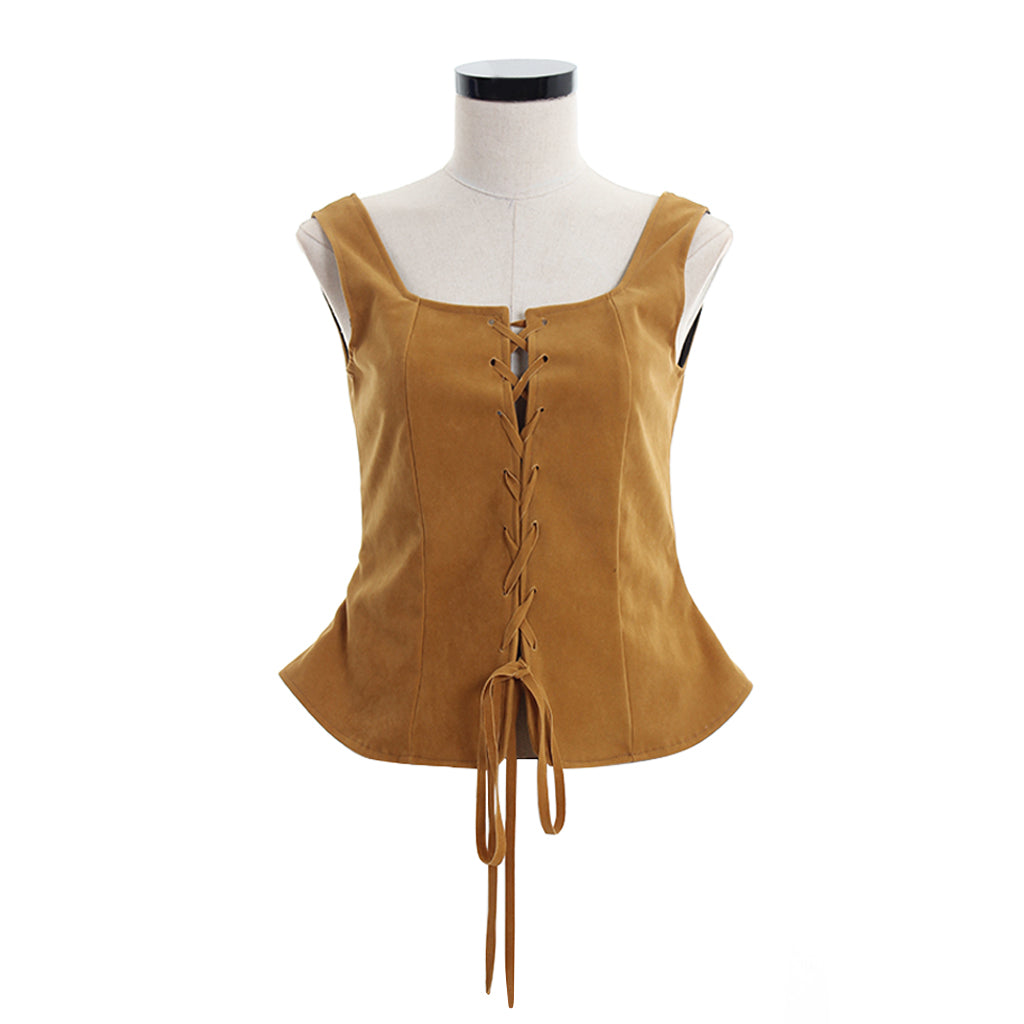 Elegant Halloweez Gothic Renaissance Bodice Leather Vest for Ladies