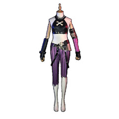 Halloweez Arcane Jinx Cosplay Costume - Crit Loli Sexy Carnival Outfit with Shoes and Wig