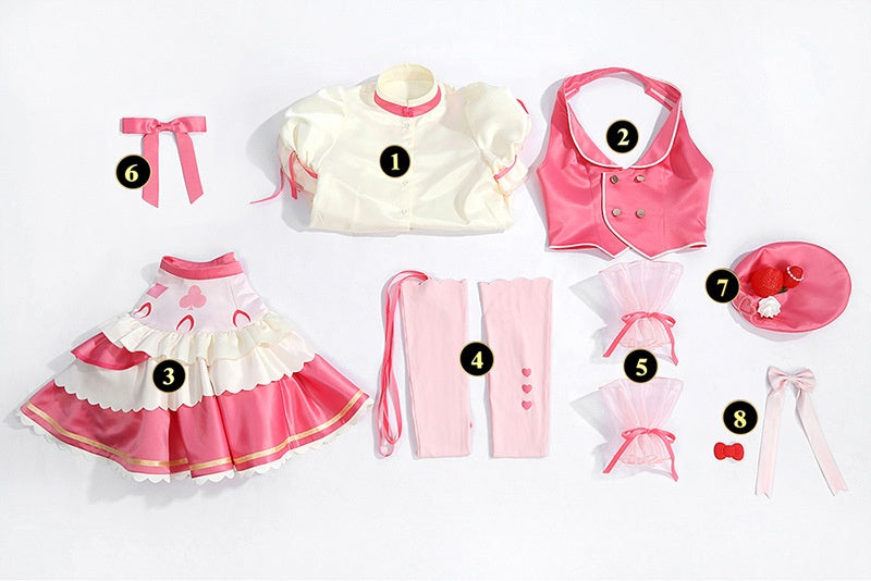 Shugo Chara! Sanrio Official Amu Hinamori Lolita Cosplay Costume - Halloweez
