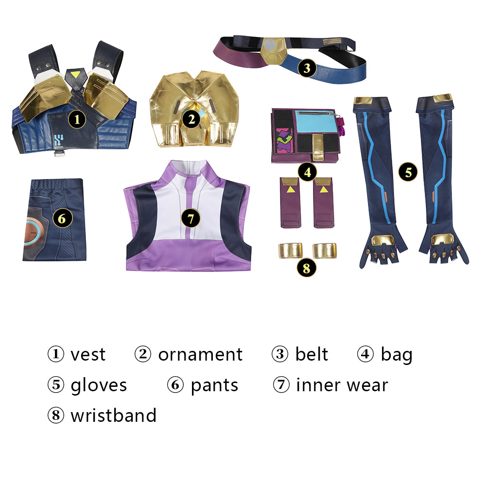 Valorant Neon Cosplay Costume Full Set | Speedster Agent Outfit - Halloweez