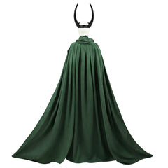 Men's Deluxe Loki Cosplay Costume - Marvel Battle Uniform with Green Cape Cloak by Halloweez