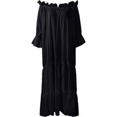 Medieval Pirate Fairy Renaissance Peasant Costume Ruffled Loose Dress