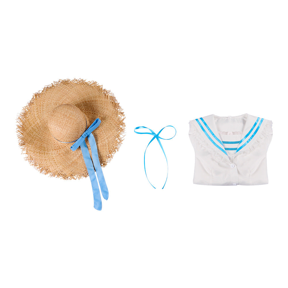 Summer Sky Beyond Kamoha Uesaka Cosplay Costume - Game Accurate Dress with Hat