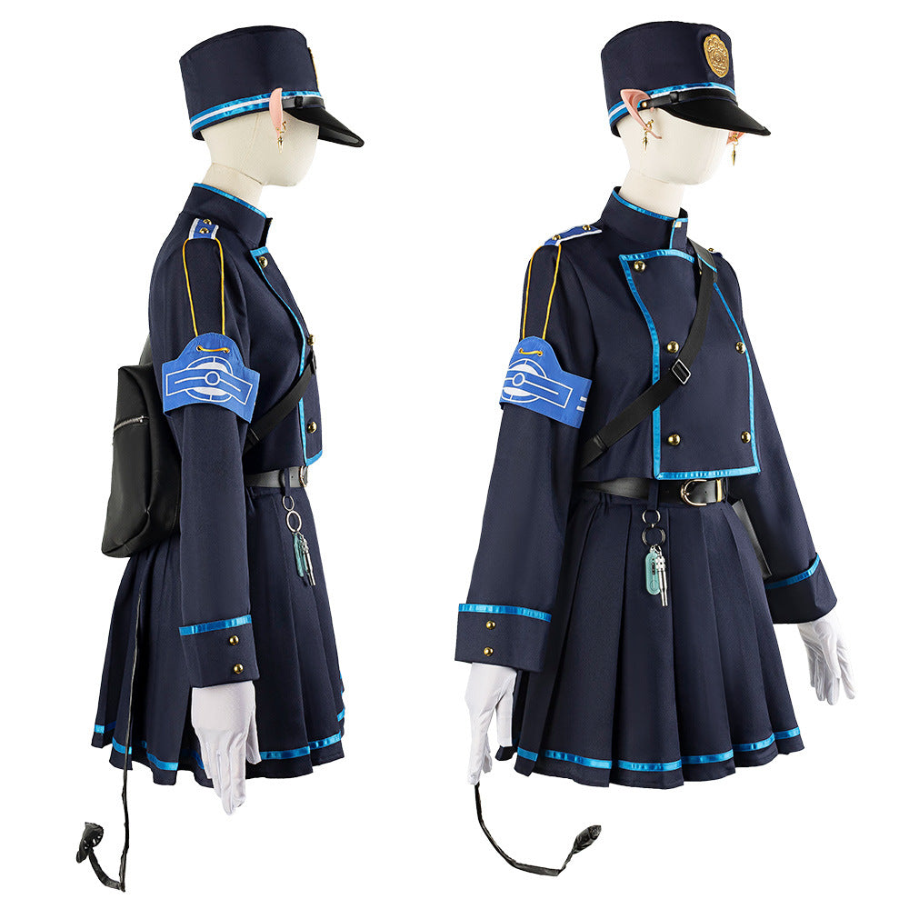 Blue Archive Railway Twins Light Anime Cosplay Court Pleated Skirt Women's Suit - Halloweez