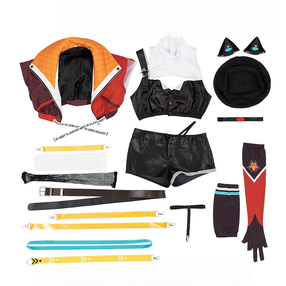 VTuber Komori Met Anime Cosplay Costume Waist-Baring Hot Girl Outfit - Halloweez