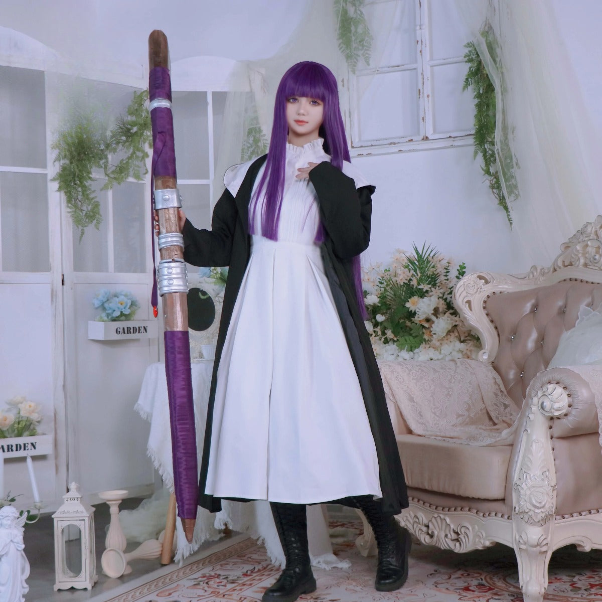 Halloweez Beyond Journey's End Anime Fern Cosplay Costume Wig Cloak Coat Dress - Perfect for Casual and Holiday Celebrations - Halloweez