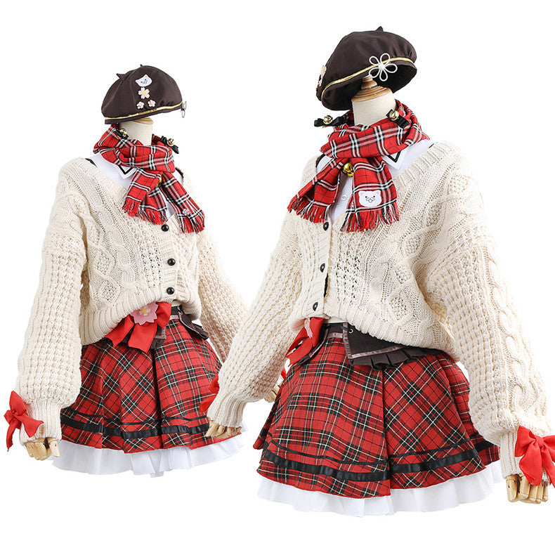 VTuber Sakura Miko Anime Cosplay Costume Sweater Set - Hololive Collection - Halloweez