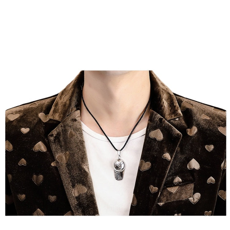 Premium Black Print Suit Jacket Men's Luxury Brand High-End Casual Velvet Blazer Youth Menswear Cosplay Costume - Halloweez