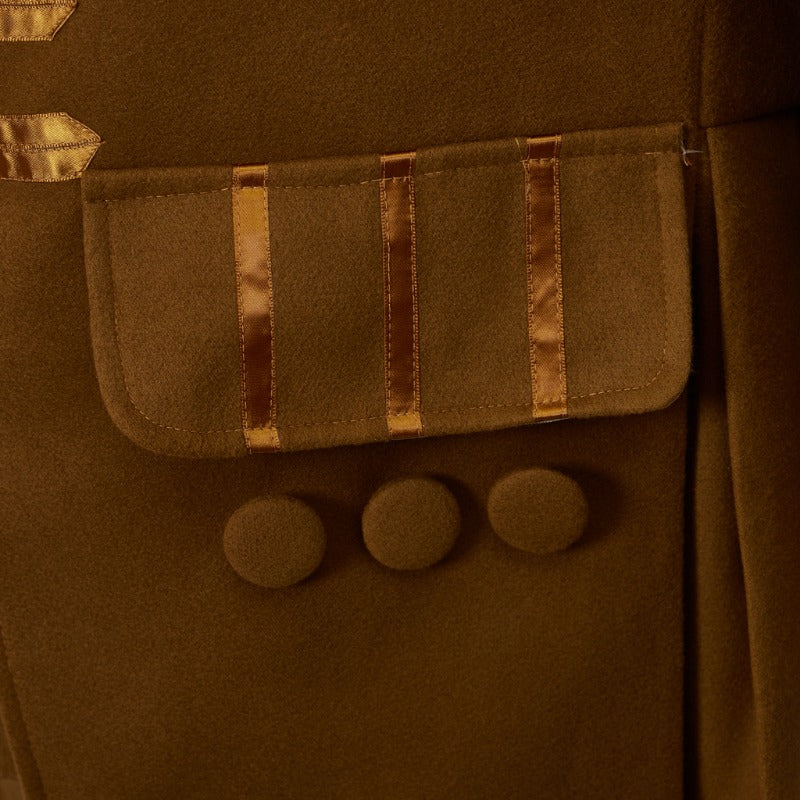 Nueva levita marrón del siglo XVIII: traje de cosplay eduardiano de estilo militar colonial para Halloween
