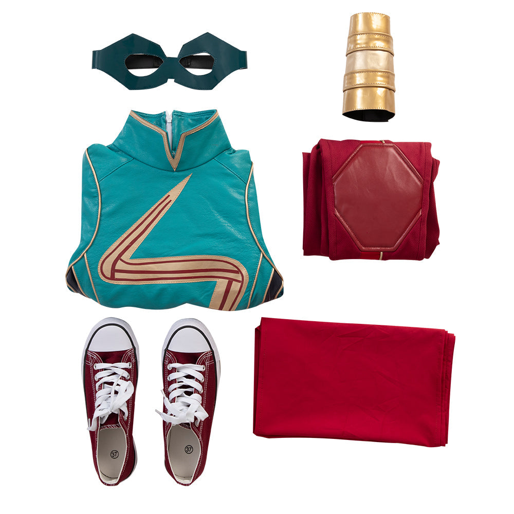 Disfraz de Kamala Khan para Halloween con capa, inspirado en Ms. Marvel
