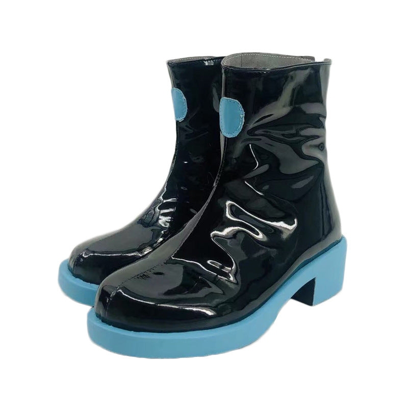 qy395 Hatsune Miku Cosplay Shoes Anime Cos Costume Footwear for Conventions - Halloweez