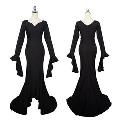 Adams Family Wednesday Addams Cosplay Costume Halloween Dress Performance Outfit - Halloweez