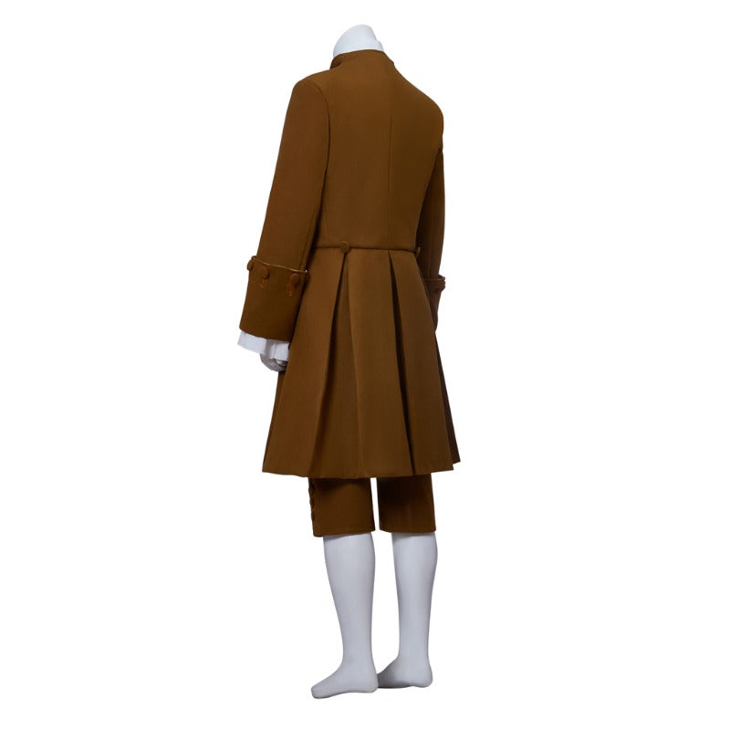 Nueva levita marrón del siglo XVIII: traje de cosplay eduardiano de estilo militar colonial para Halloween