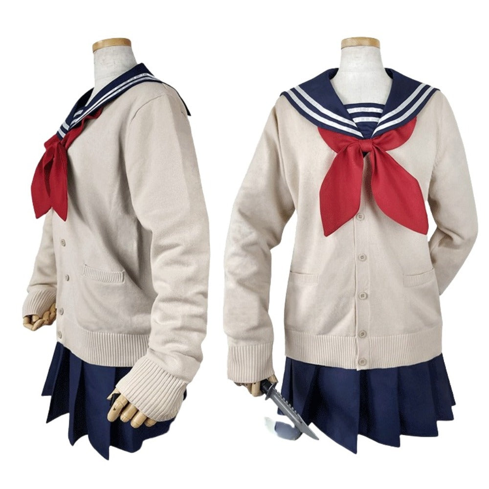 Himiko Toga COS Full Set My Hero Academia Cosplay Costume Wig Female School JK Uniform