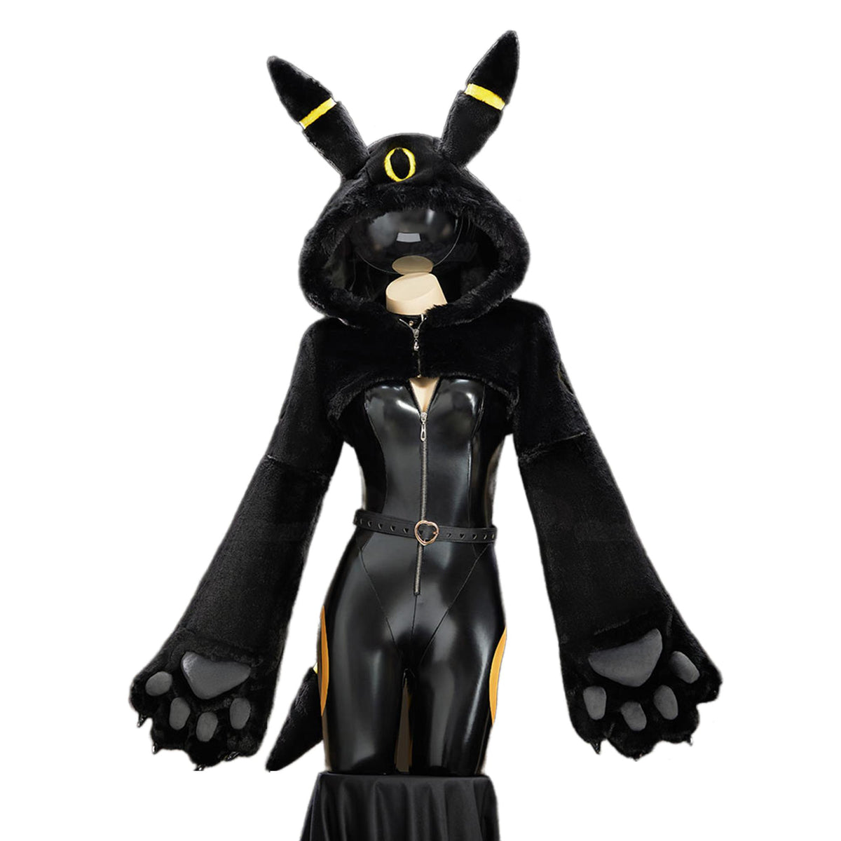 Umbreon Kigurumi Cosplay Bodysuit with Paws Hoodie Anime Costume - Halloweez