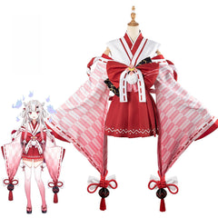 VTuber Nakiri Ayame Shrine Maiden Cosplay Costume Anime Outfit for Streamers - Halloweez