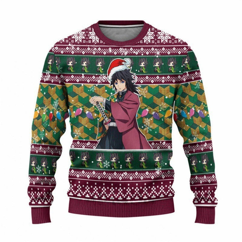New Demon Slayer 3D Print Casual Loose Fit Christmas Sweatshirt - Halloweez
