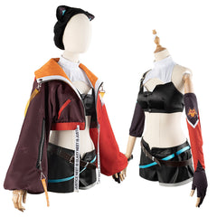 VTuber Komori Met Anime Cosplay Costume Waist-Baring Hot Girl Outfit - Halloweez