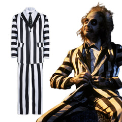 "Beetlejuice The Ghost With The Most Cosplay Costume - Halloween Performance Outfit"